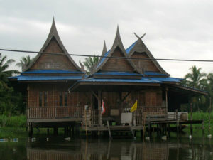 Traditional Thai House near River
